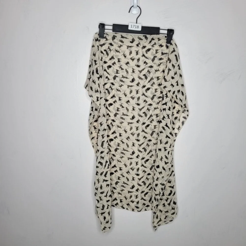 Cat Print Sheer‎ Scarf Cream Black Lightweight crazy cat lady Shawl